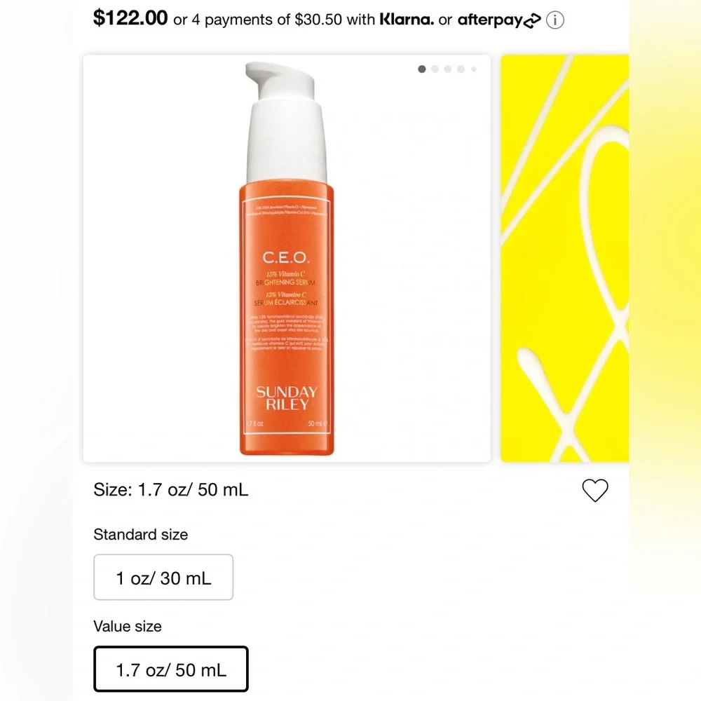 NEW Sunday Riley C.E.O. 15% Vitamin C Brightening Serum 1.7 fl. oz